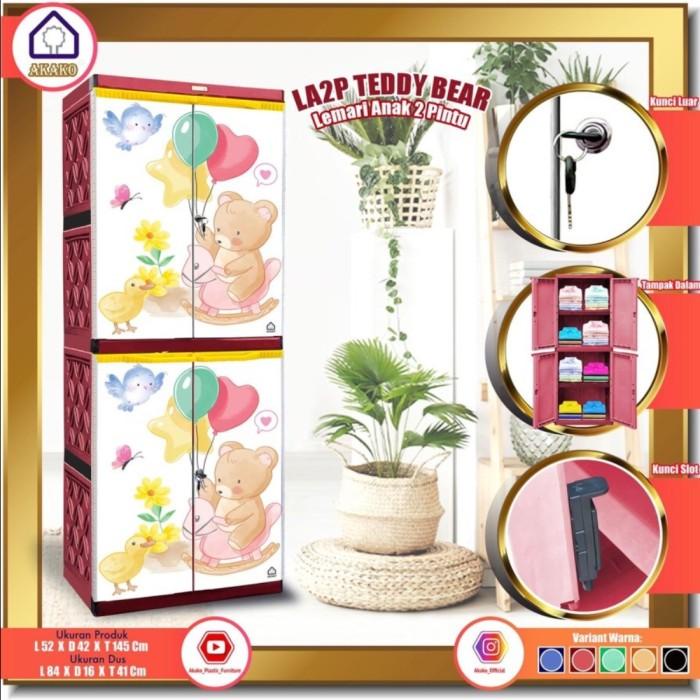 LEMARI PLASTIK ANAK RAK + KUNCI / LEMARI ANAK AKAKO LA2P KARAKTER