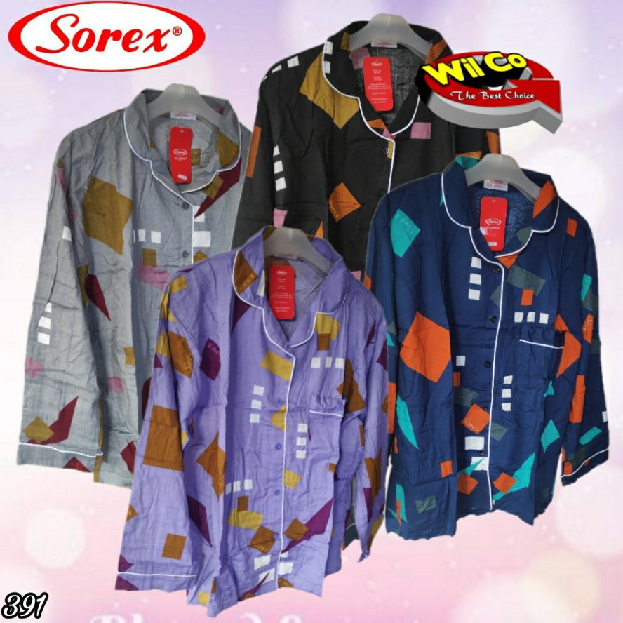 K391 - SETELAN BAJU TIDUR SOREX PREMIUM FREE SIZE LENGAN PANJANG