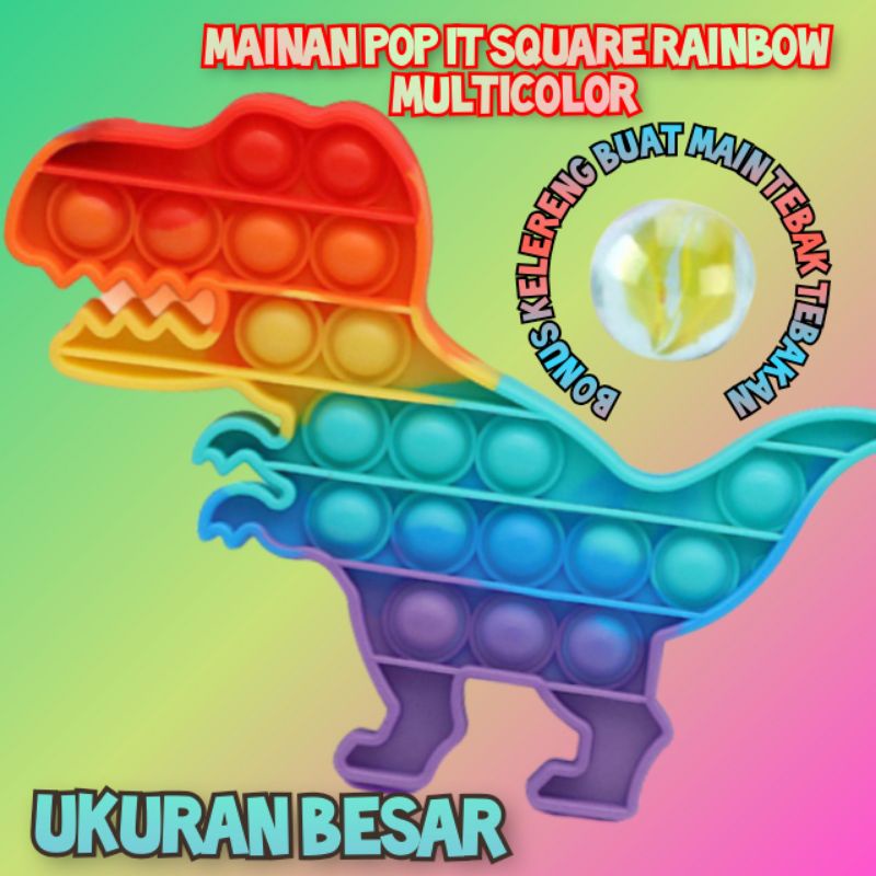 Mainan pop it murah popit Pop Its Square rainbow multicolor Fidget Toy Push