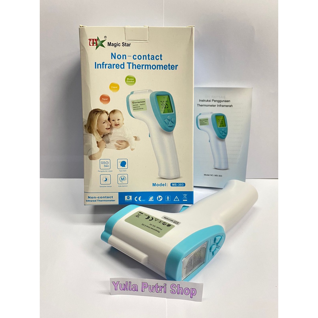 MagicStar Non Contact Infrared Thermometer / Suhu Tubuh / TermoGun / Free Alat Cek Gula Darah Sinocare