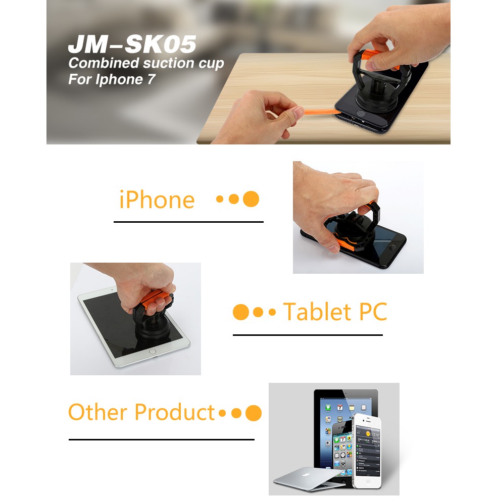 Jakemy Powerful Suction Bracket Alat Pembuka Layar Smartphone - JM-SK05 - Black/Orange