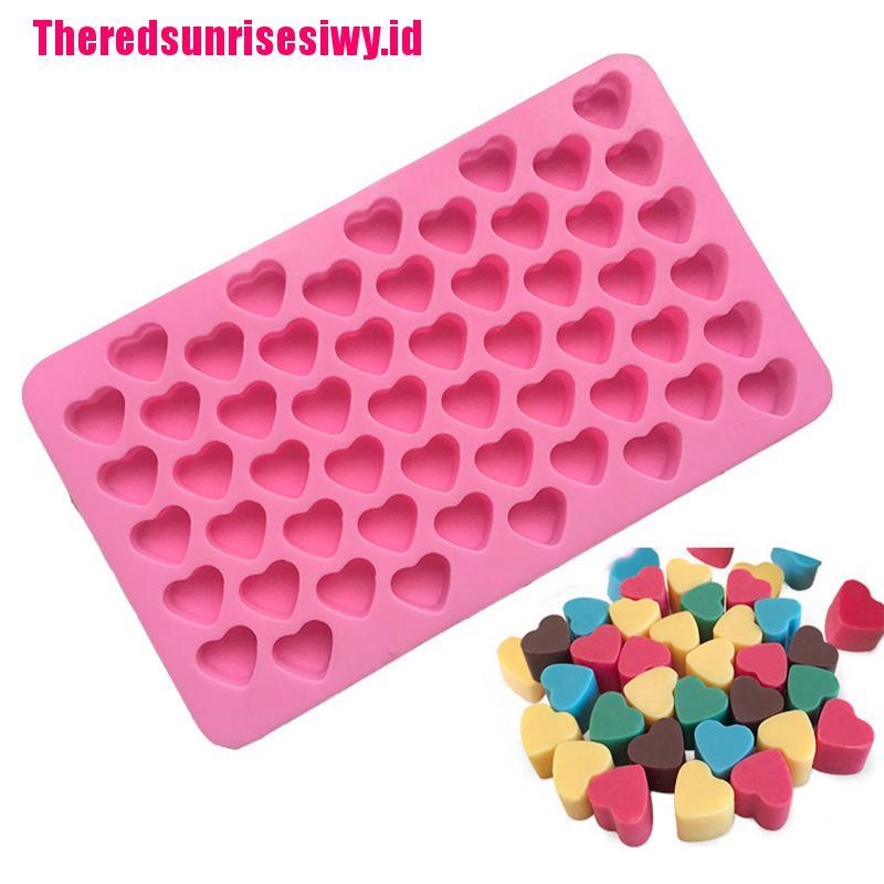 Cetakan Es Batu / Cokelat / Fondant / Pastry Bentuk Hati Mini 3D Bahan Silikon