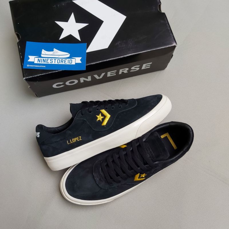 CONVERSE LOUIE LOPEZ PRO BLACK GOLD | CONVERSE PREMIUM | CONVERSE VIETNAM | BONUS KAOS KAKI