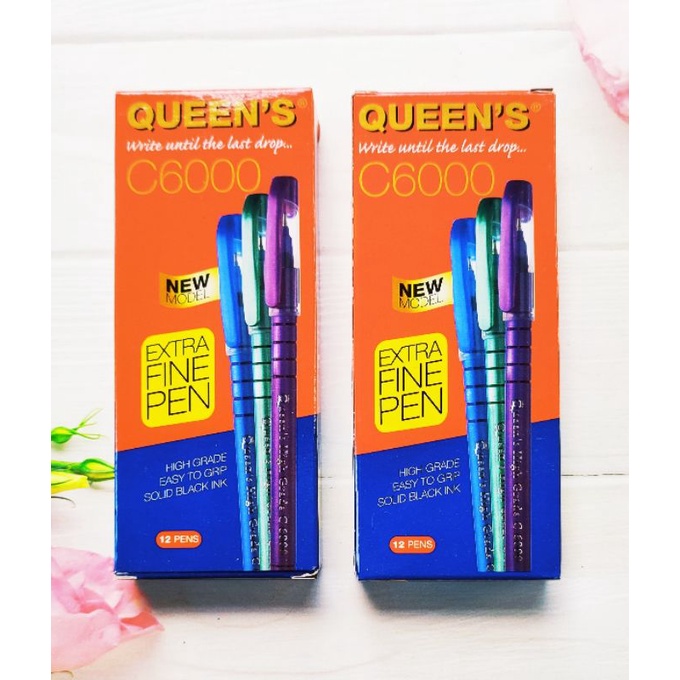 (ECER) PULPEN QUEEN BALLPOINT FASTER PULPEN QUEEN'S C6000 PULPEN MURAH PULPEN LILIN MURAH