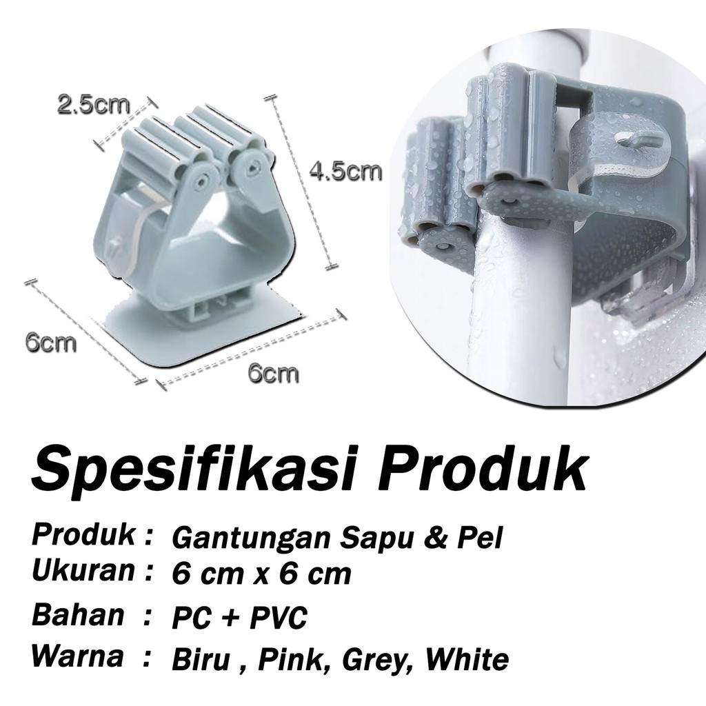 Gantungan Sapu dan Pel Mop Suction Hanger