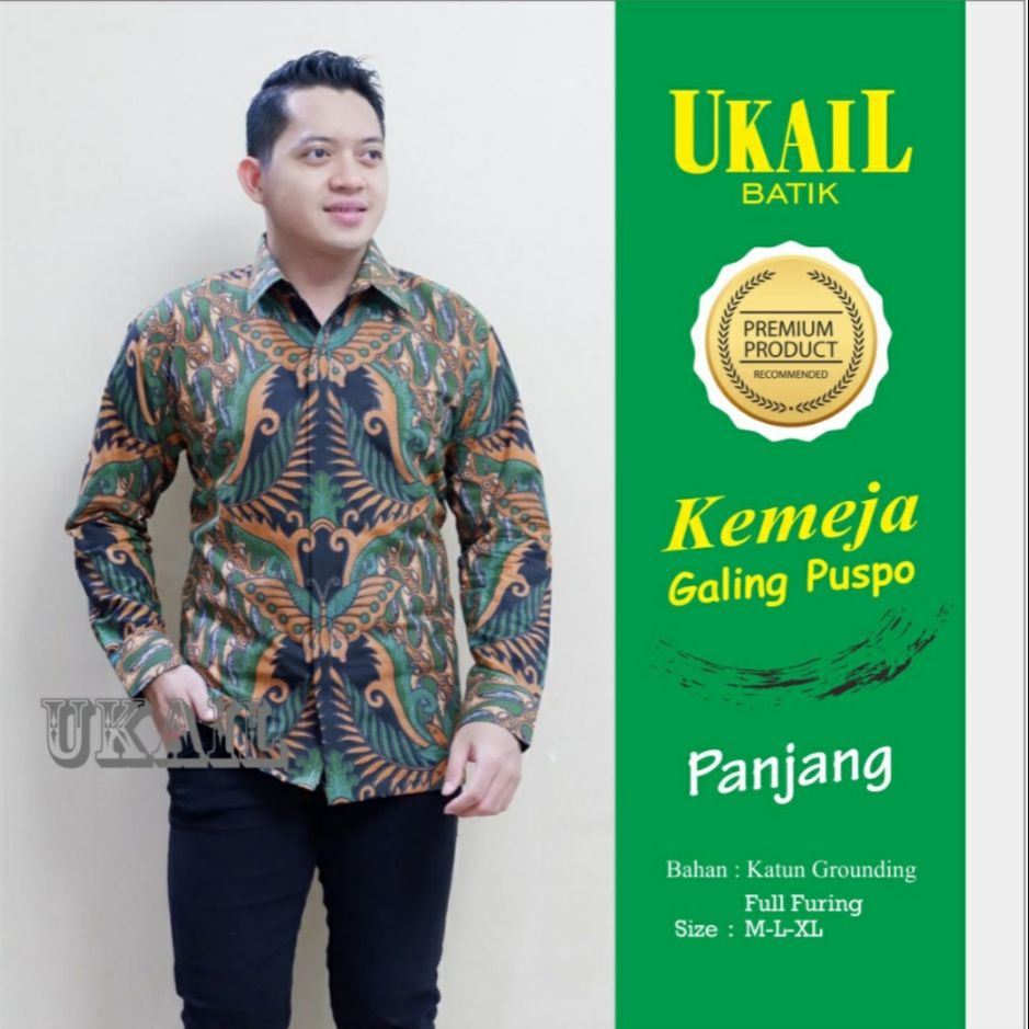 Kemeja Batik Lengan Panjang Terbaru Batik Lapis Furing GALING PUSPO Baju Batik Pria Batik Furing