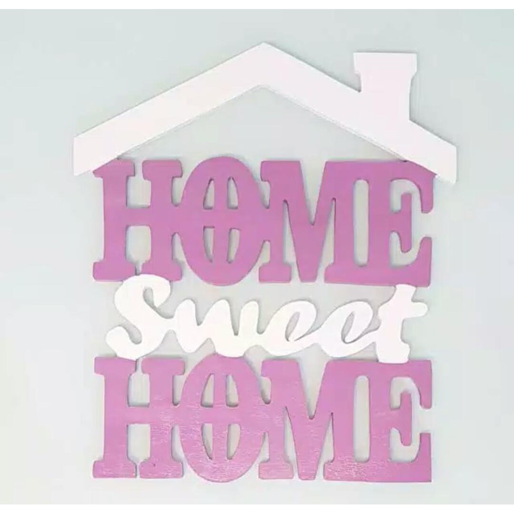 Prima Shabby Craft Hiasan Dinding Dekorasi Dinding Tulisan Home Sweet Home Ukir 40cm