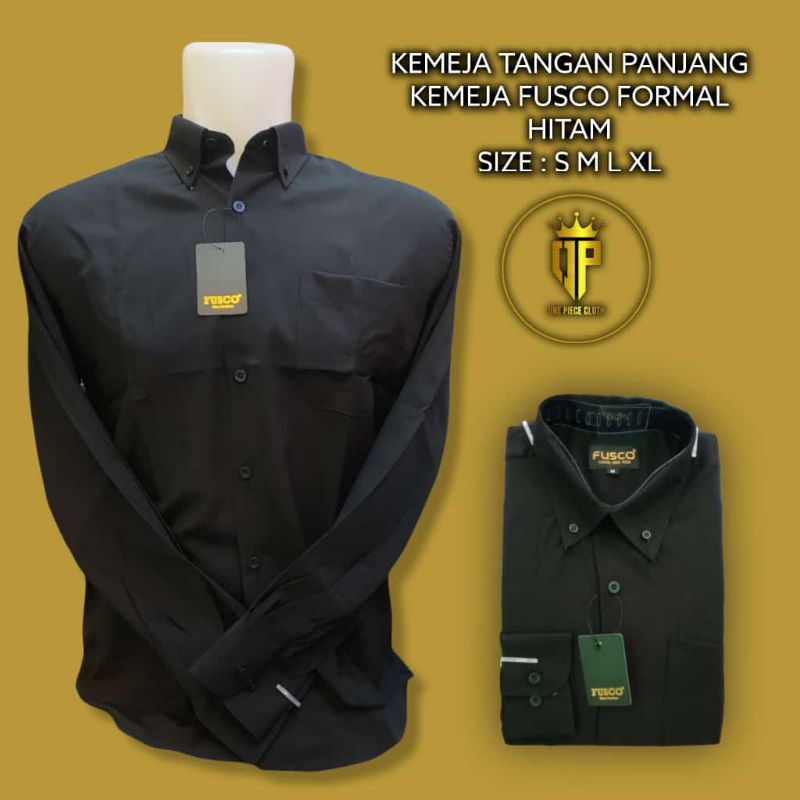 Kemeja Formal Putih Polos Tangan Panjang Merk Fusco Bahan Katun piscos Kemeja Formal Kantoran Kuliah Kerja Slim Fit Nikahan Pria Laki Laki-laki Laki Cowo S M L XL XXL