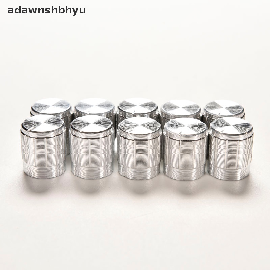 Adawnshbhyu 10PCS Knob Aluminium Saklar Putar Potensiometer Kontrol Volume Pointer Lubang 6mm