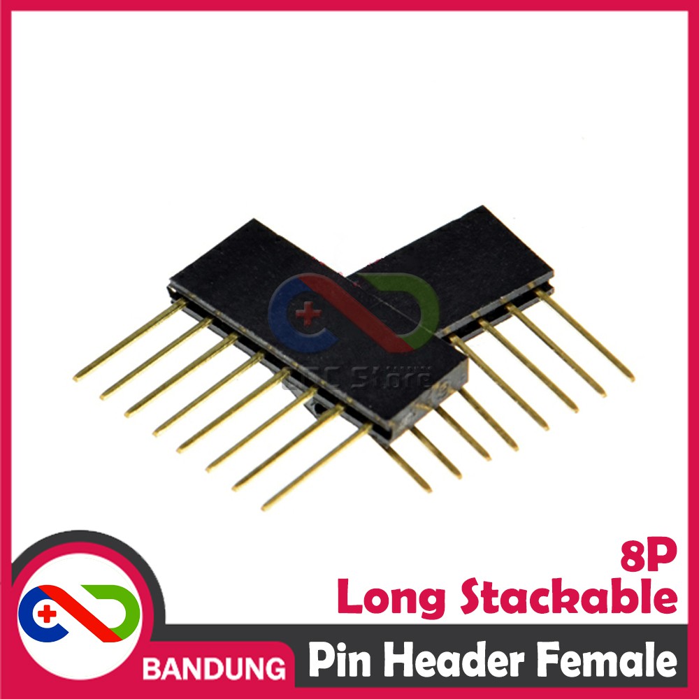 PIN HEADER FEMALE 8 8P 10MM LONG STACKABLE FOR ARDUINO UNO MEGA