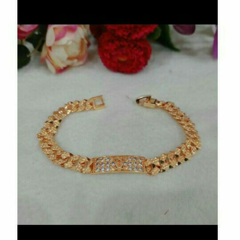 Fourfashion gelang plat Chennel permata