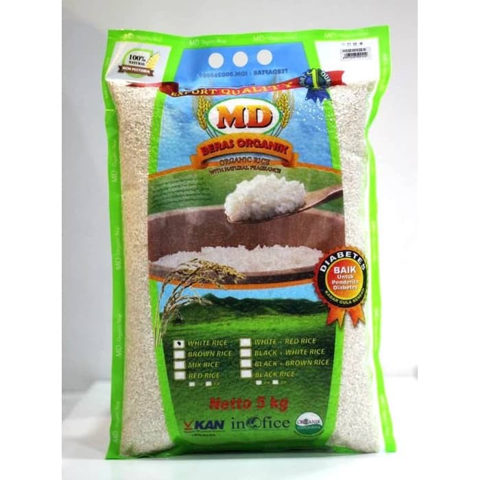 

Organic White Rice (Mentik Susu) - Beras Sehat - Beras Putih - Beras Organik - MD 5kg