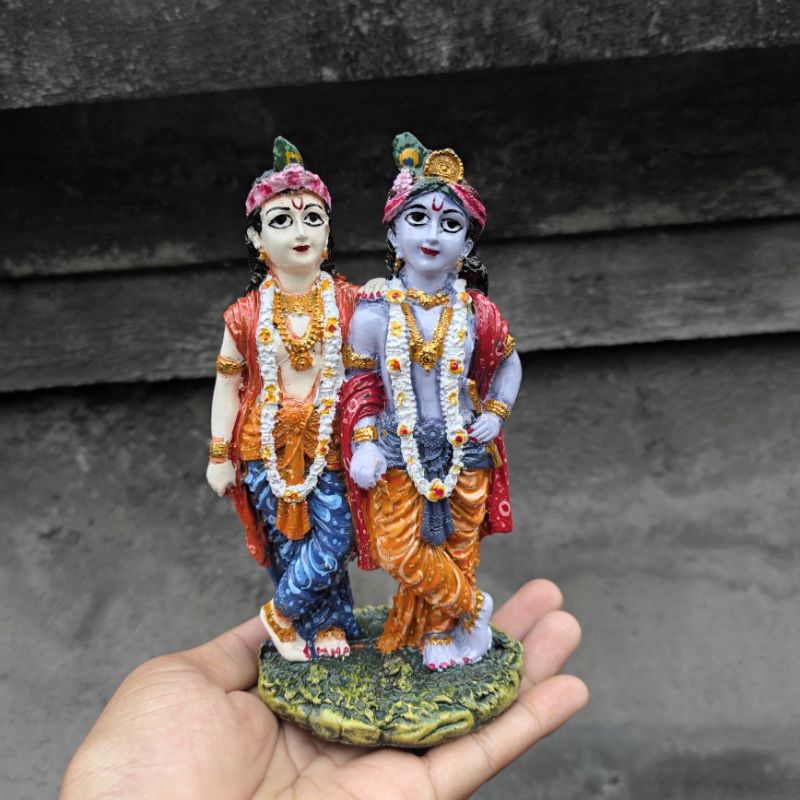 PATUNG RESIN DEWA  KRISNA DAN BALARAM / PATUNG KRISNA DAN BALARAM