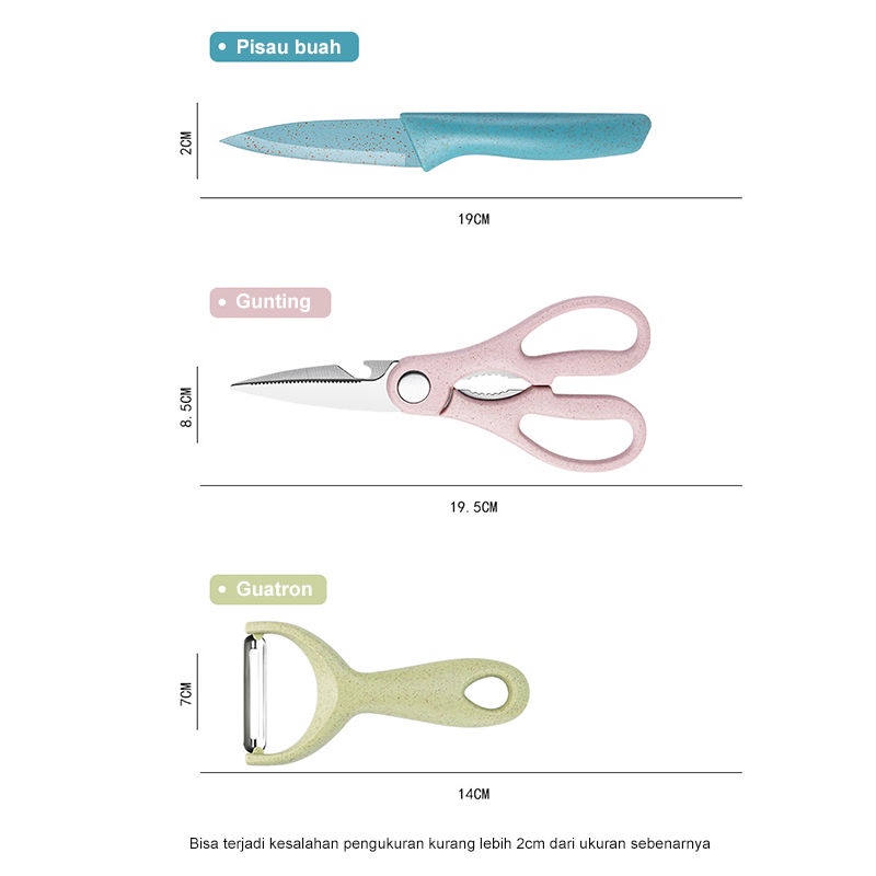 PAKET HEMAT Set Paket Pisau Dapur 7IN1 Plus Talenan + Tempat Pisau Paket Lengkap Set Murah Tajam Peralatan Perlengkapan Dapur Murah Premium Quality