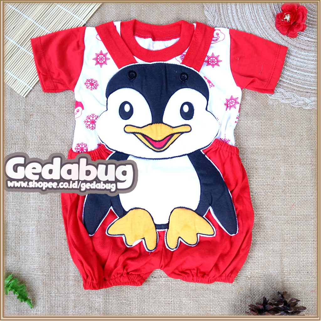 Setelan Kodok Anak Bayi  Karakter Pinguin / Jumper Bayi / Animasi Lucu - gedabug