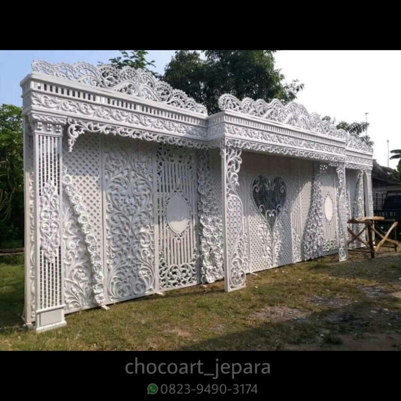 pelaminan karet mewah/ pelaminan ukir/ pelaminan spons/ ukiran karet/ karet ukir/ dekorasi terbaru