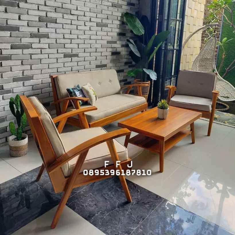 Kursi Tamu Minimalis Kayu Jati | set sofa tamu modern kursi tamu jengki
