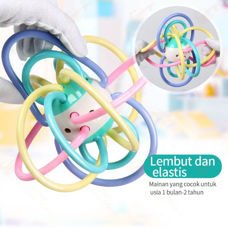 [rumahbayipdg] MAINAN GIGITAN BAYI TEETHER BOLA MANHATTAN BAHAN SILICONE LEMBUT MUDAH DIPEGANG