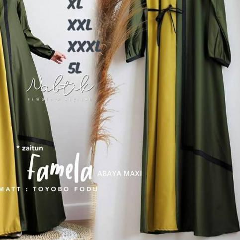 ☇ gamis jumbo ukuran L XL XXL XXXL XXXXL LD 100 110 120 130 140 Famela Nabtik ◘