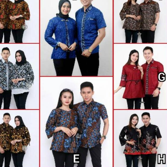 Rama Shinta Couple - Batik Couple - Sarimbit Batik - Couple Batik Sarimbit Atasan Blouse Cendrawasi