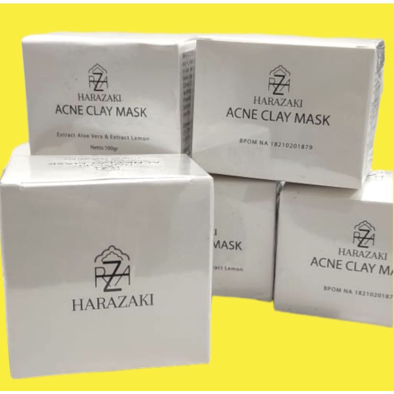 BPOM Harazaki Acne Clay Mask masker lumpur masker jerawat