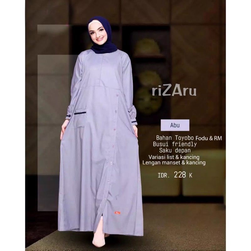 Gamis Kancing Saku depan Bahan Toyobo Fodu