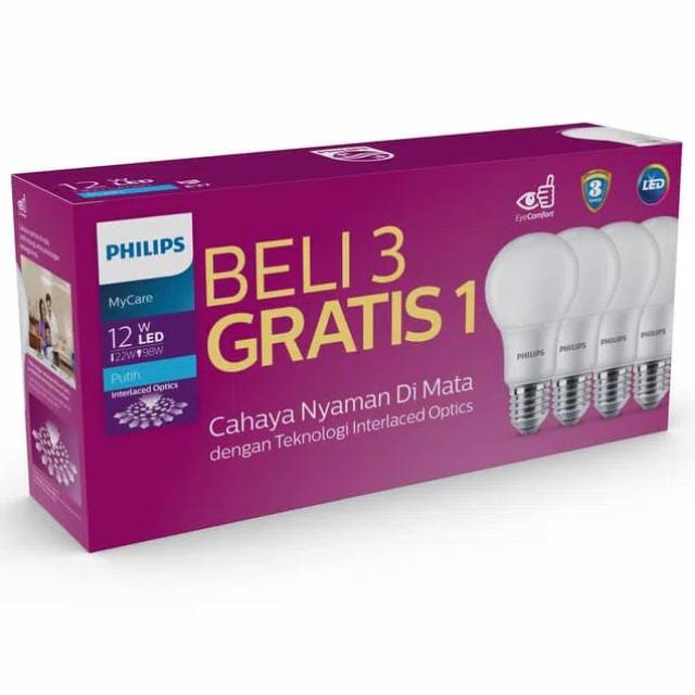 Philips led 12 watt pack 3+1