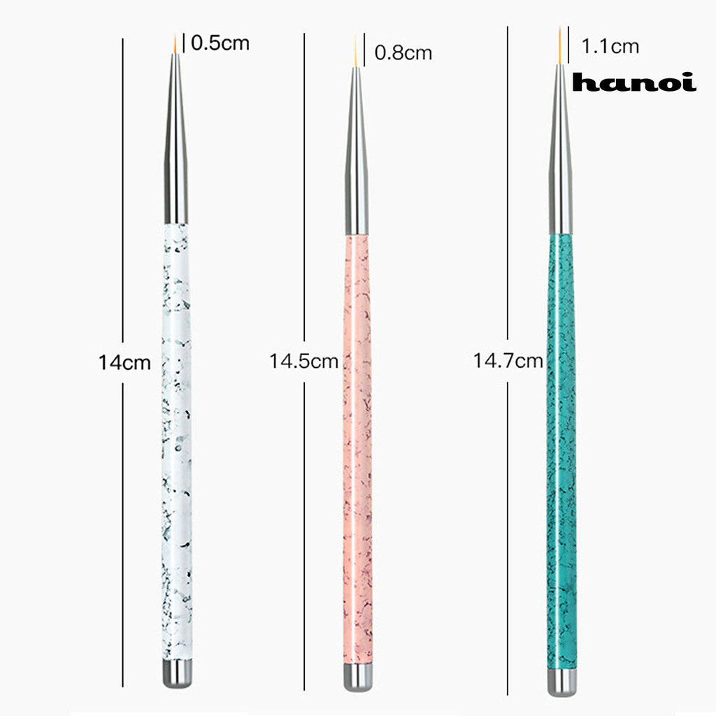 3pcs Pen Nail Art Multifungsi Bahan Plastik Untuk Salon