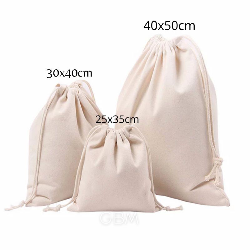 Pouch serut drawstring pouch kantong serut ukuran besar bisa untuk laundry bag/ tempat tas / sepatu