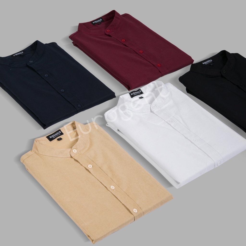 Kemeja Pria | Kemeja Kerah Sanghai | Kemeja Pria Lengan Pendek | Kemeja Polos | Kemeja Slimfit