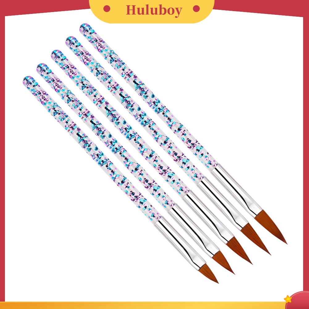 Huluboy Huluboy♡ 5pcs / Set Brush Pen Untuk Melukis Kuku Motif Bunga