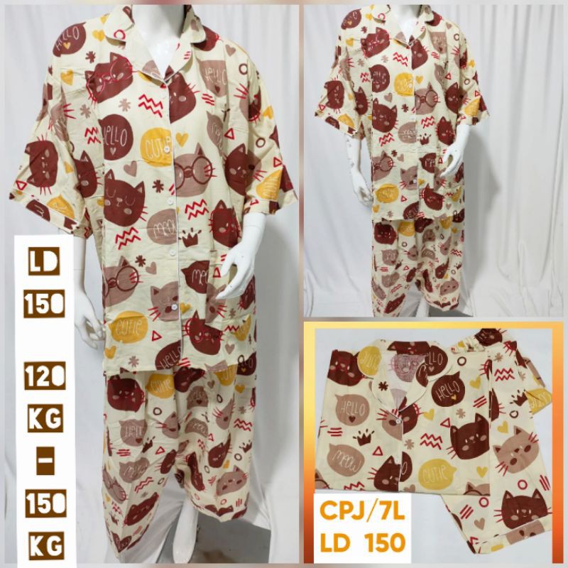 Piyama jumbo baju tidur  dewasa ld 140 150 extra bigsize