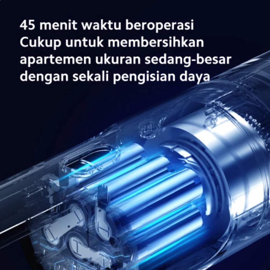 Xiaomi Mi Vacuum Cleaner Light Daya Hisap 50 AW Filtrasi 3 Langkah Masa Pakai Baterai 45 Menit Ringan