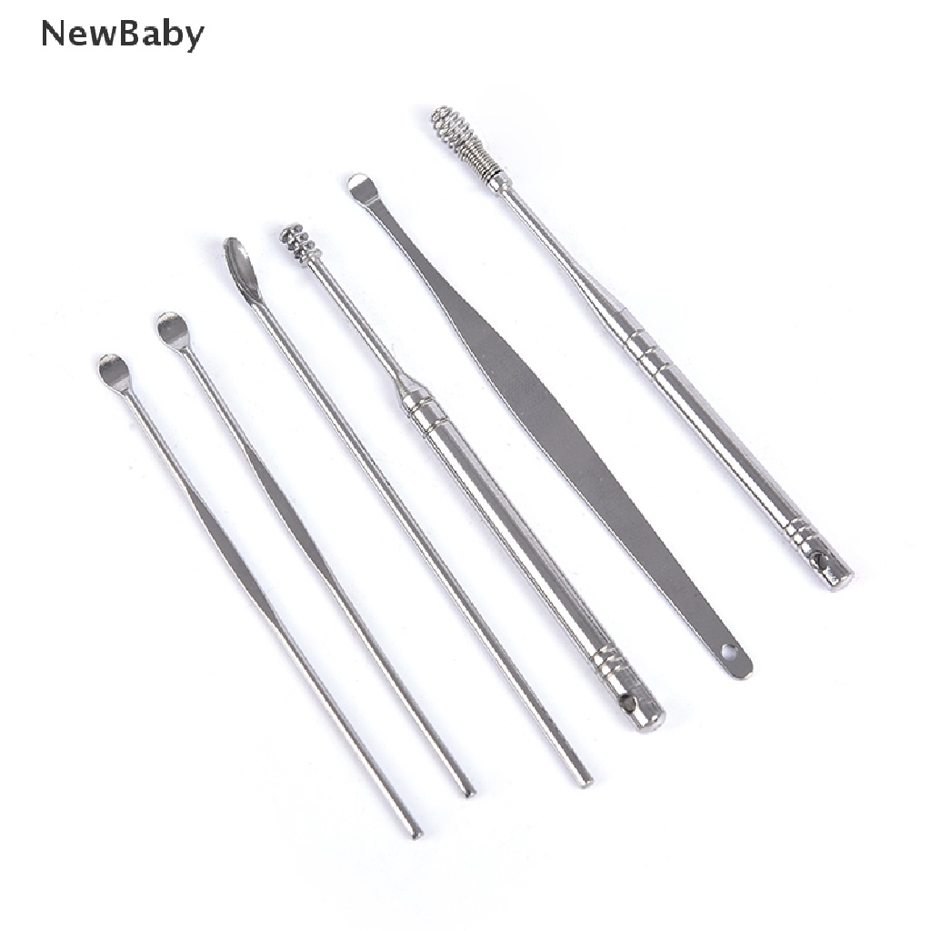 NewBaby 6PC Stainless steel Ear Pick Earwax Removal Kit Ear Cleansing Tool Steel Set ID