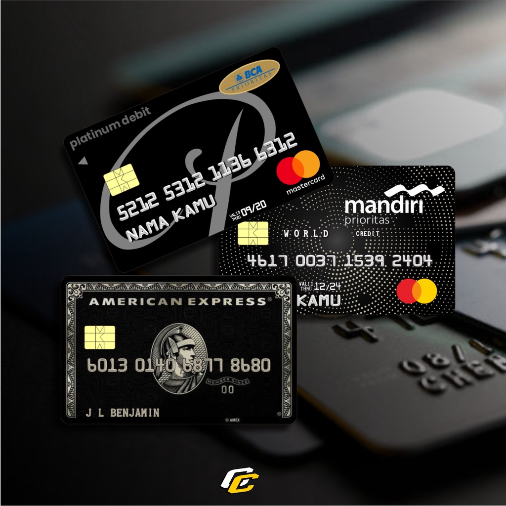 

STIKER PELINDUNG KARTU STIKER BCA MANDIRI AMERICAN EXPRESS SKIN CARD ATM E-MONEY LEM KUAT ANTI GORES