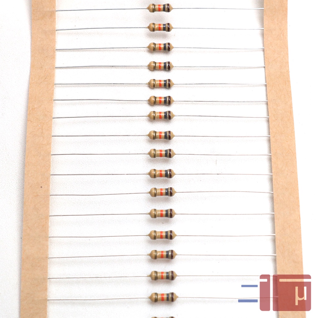 X10 Resistor 18K 1/4W Karbon 5% Taiwan Kaki Tembaga