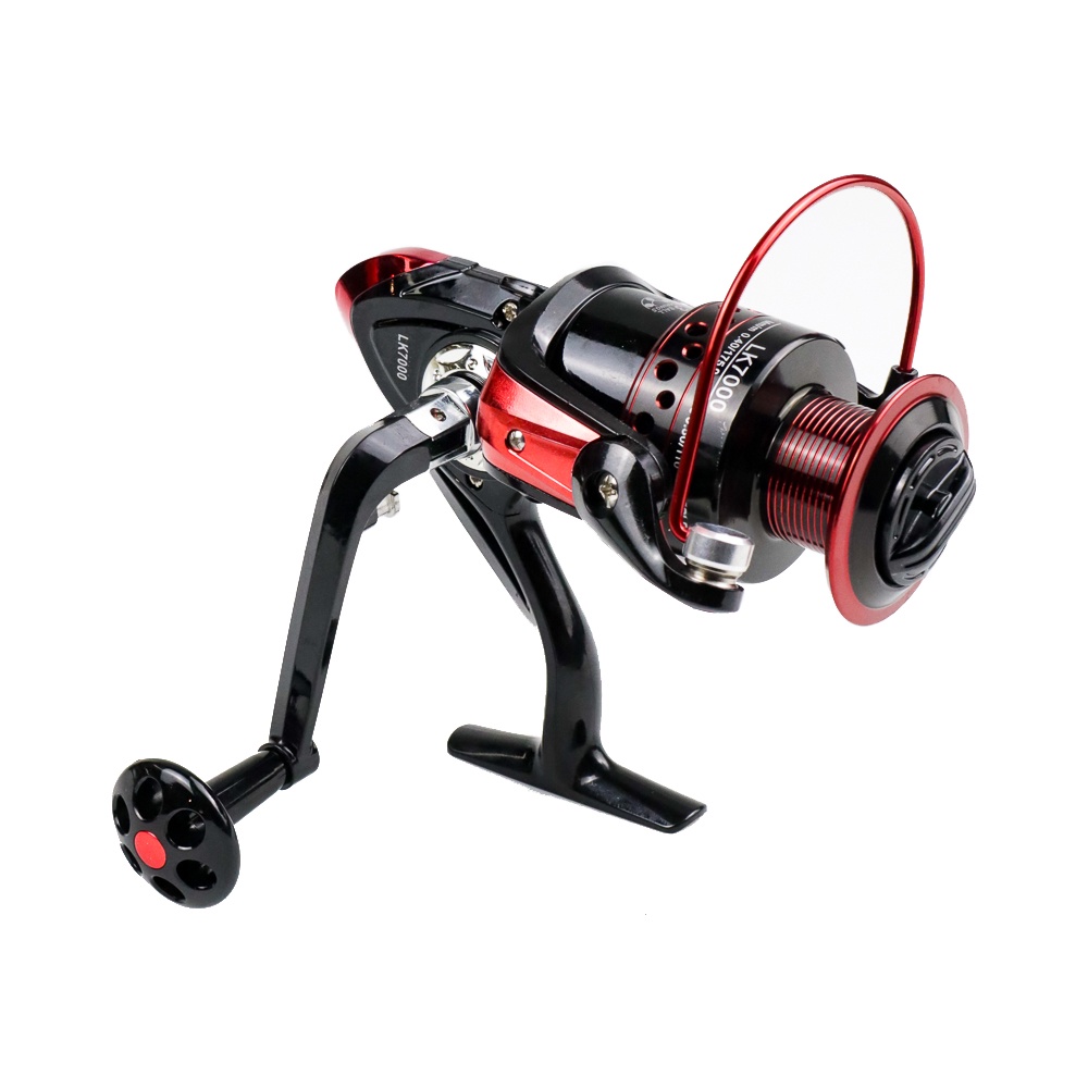 Gold Sharking LK7000 Reel Pancing Spinning Fishing 4.7:1 Ball Bearing 13 - Black/Red