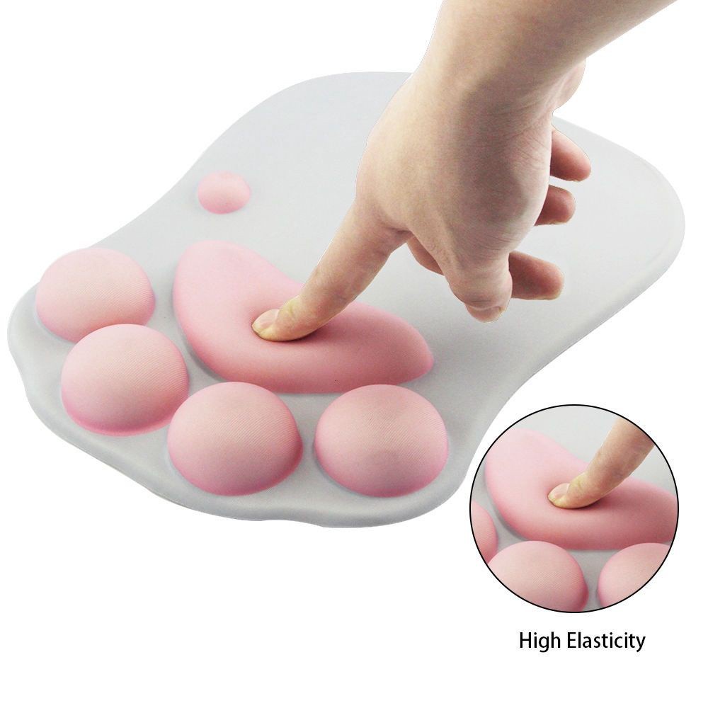 Mouse Pad Bentuk Telapak Kaki Kucing Lucu Bahan Silikon Lembut