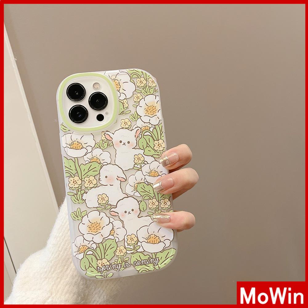 iPhone Case Silicone Soft Case Clear Case TPU Airbag Shockproof Full Coverage Protection Camera Lamb Flower For iPhone 13 Pro Max iPhone 12 Pro Max iPhone 11 iPhone 7 Plus