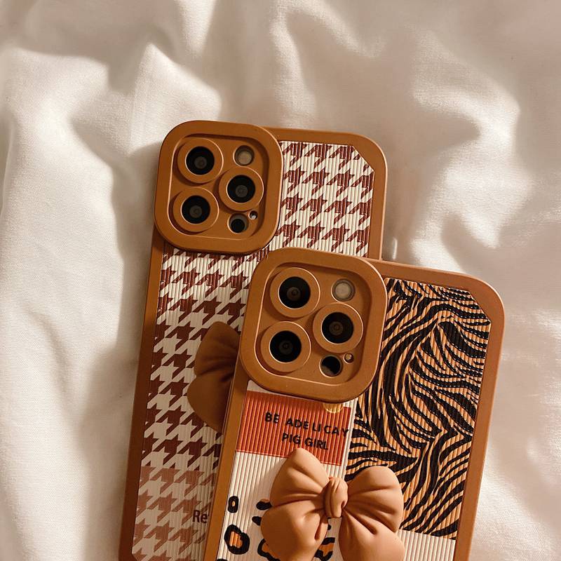 Angel Eyes Leopard Stitch Bowknot Soft Case iP iPhone 7 8 + Plus X XR SE 2020 XS Max 11 12 13 Pro Max Casing Xiaomi Redmi Note 8 Pro