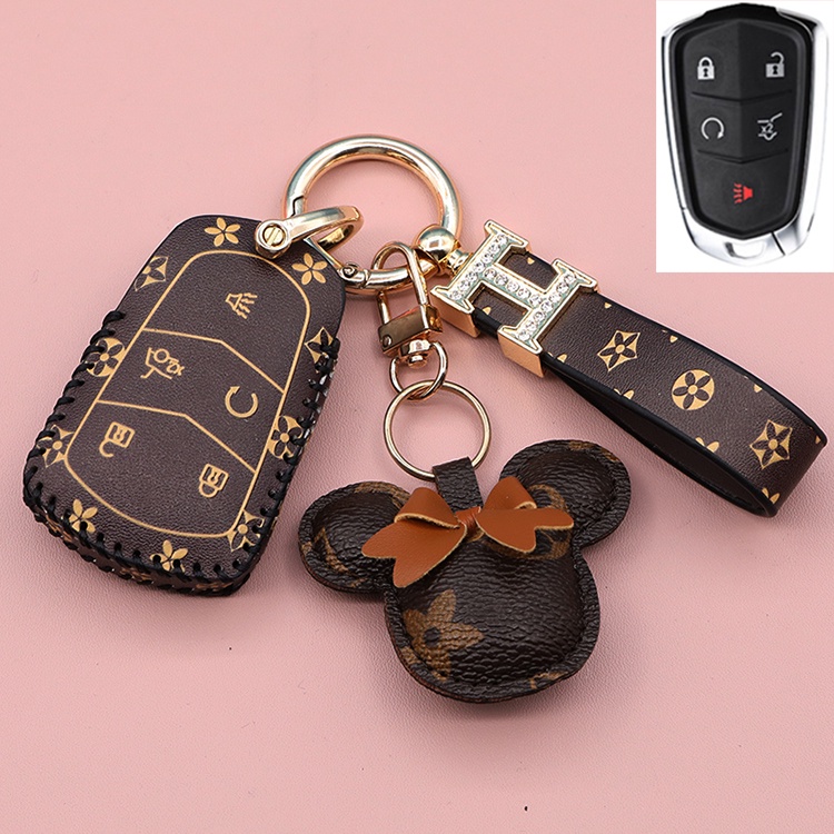 Casing Kunci Mobil Bahan Kulit Untuk cadillac xt5 xt4 xts atsl ct6 xt6 ct4 srx