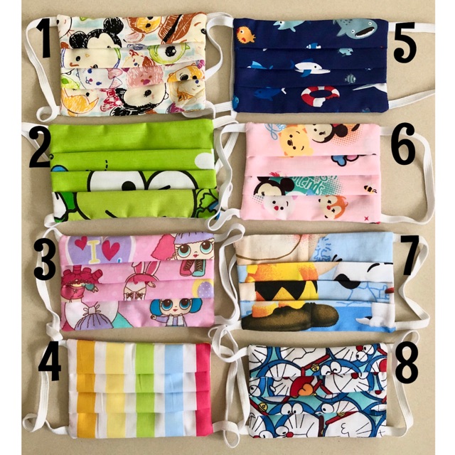 Ready! Masker ANAK kain katun 2ply bisa diisi tissue