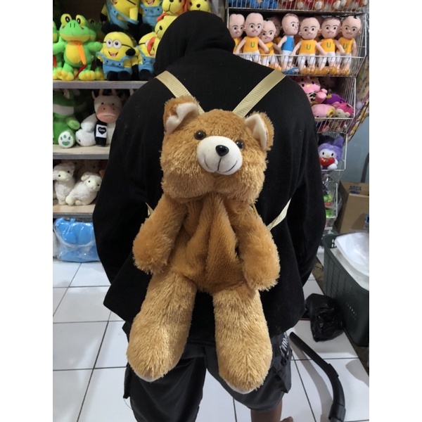 Tas beruang tedy bear bulu lucu imut gemoy Ransel Wanita Baru Boneka Mewah Ransel Kasual Tas Kepribadian Kartun Beruang Tas B2305 TERBARU