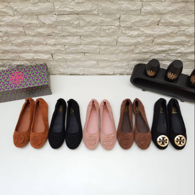 Sepatu flat tory burch suede premium / tory bburch flat shoe suede premium