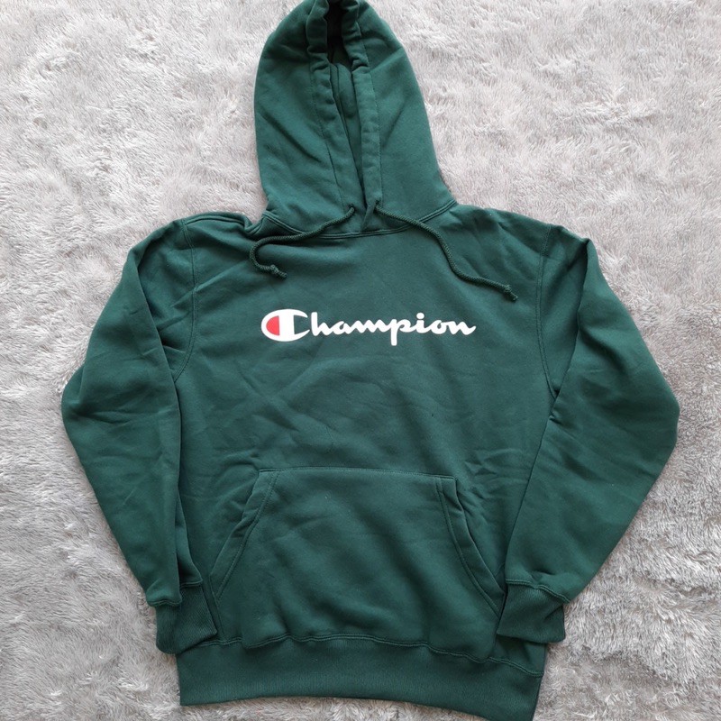 Hoodie Champion Script Forest Green