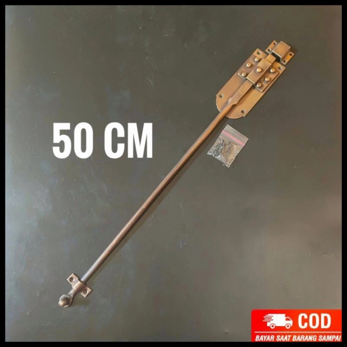 Grendel pintu batavia kuningan antik 50 cm Asli Kuningan - 50 cm