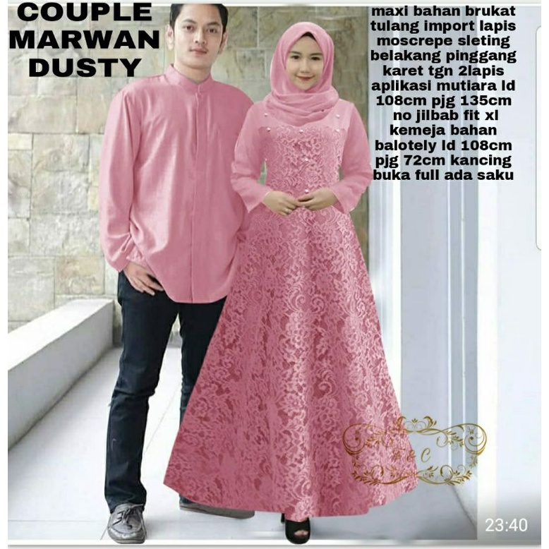 CP MARWAN FASHION PAKAIAN PASANGAN COUPLE KEMEJA DAN GAMIS MAXY FEHM