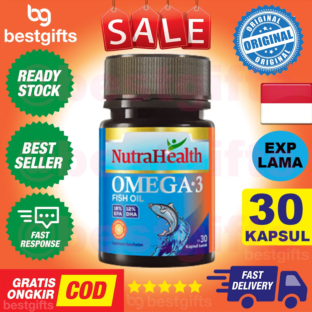 NUTRAHEALTH NUTRA HEALTH 350 MG OMEGA 3 FISH OIL EPA DHA MINYAK IKAN JANTUNG KOLESTEROL 30 KAPSUL