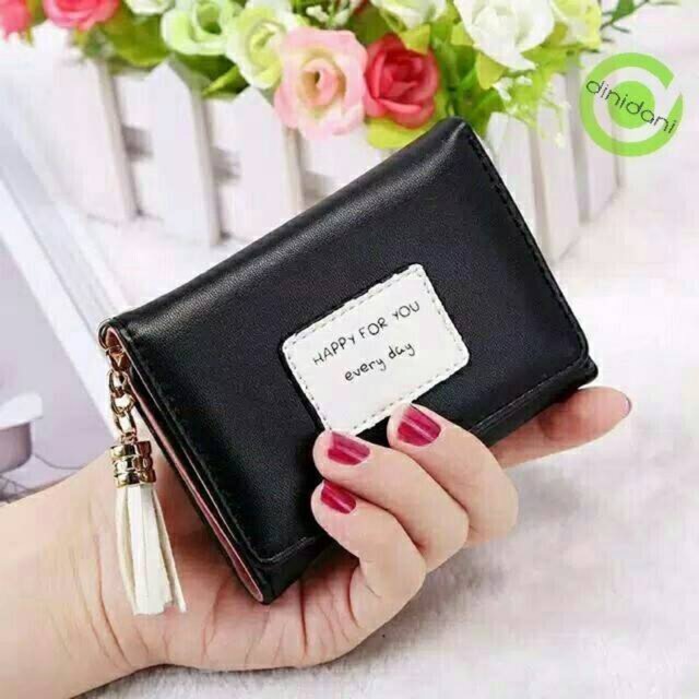 Dompet Kecil mini wanita Lipat Sleting Seleting Kartu Simple Murah Korea Fashion