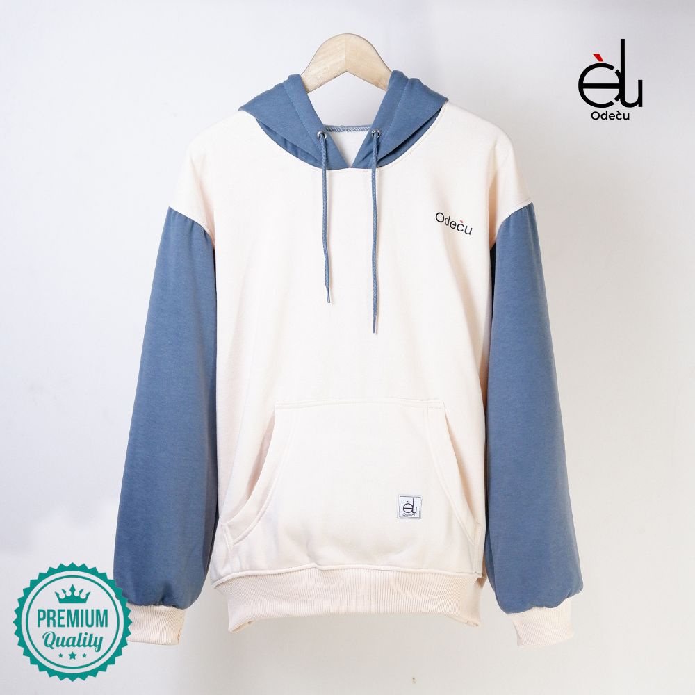 ODECU PREMIUM HOODIE TWO COLOR VANILLA DENIM SWEATER OVERSIZE WANITA PRIA